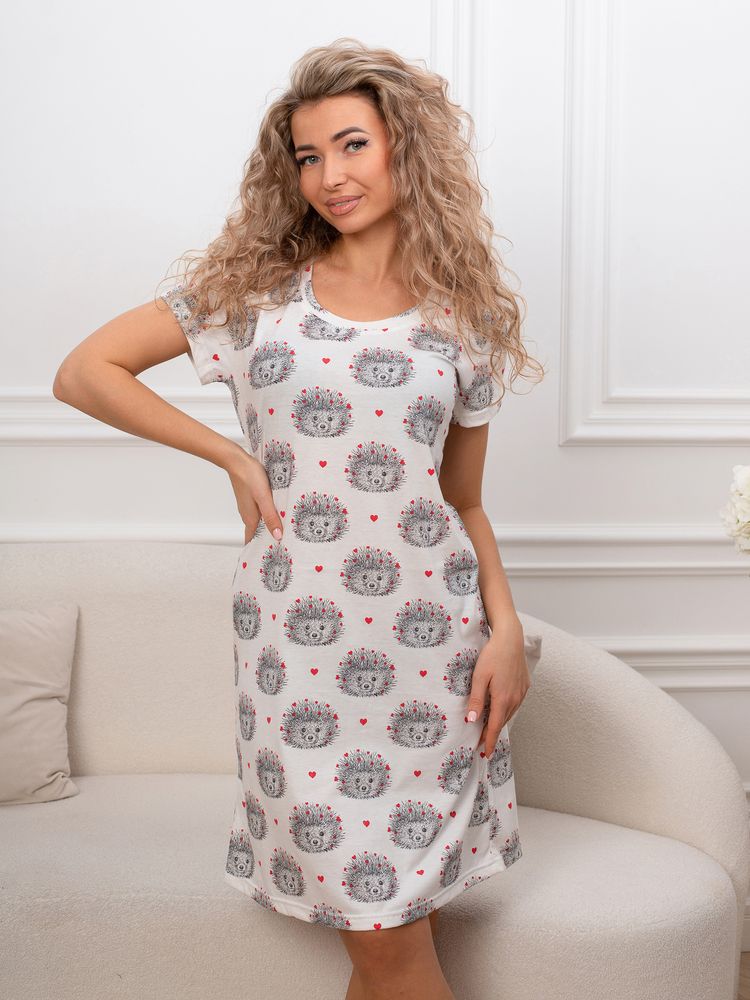 Сорочка ночная женская,мод. 450,трикотаж (Ёжики)