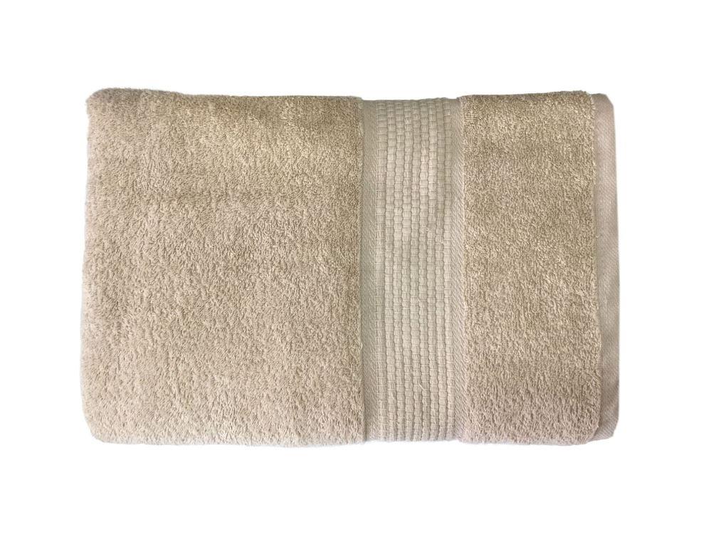 Махровое гладкокрашеное полотенце 100*150 см 400 г/м2 (Бежевый)