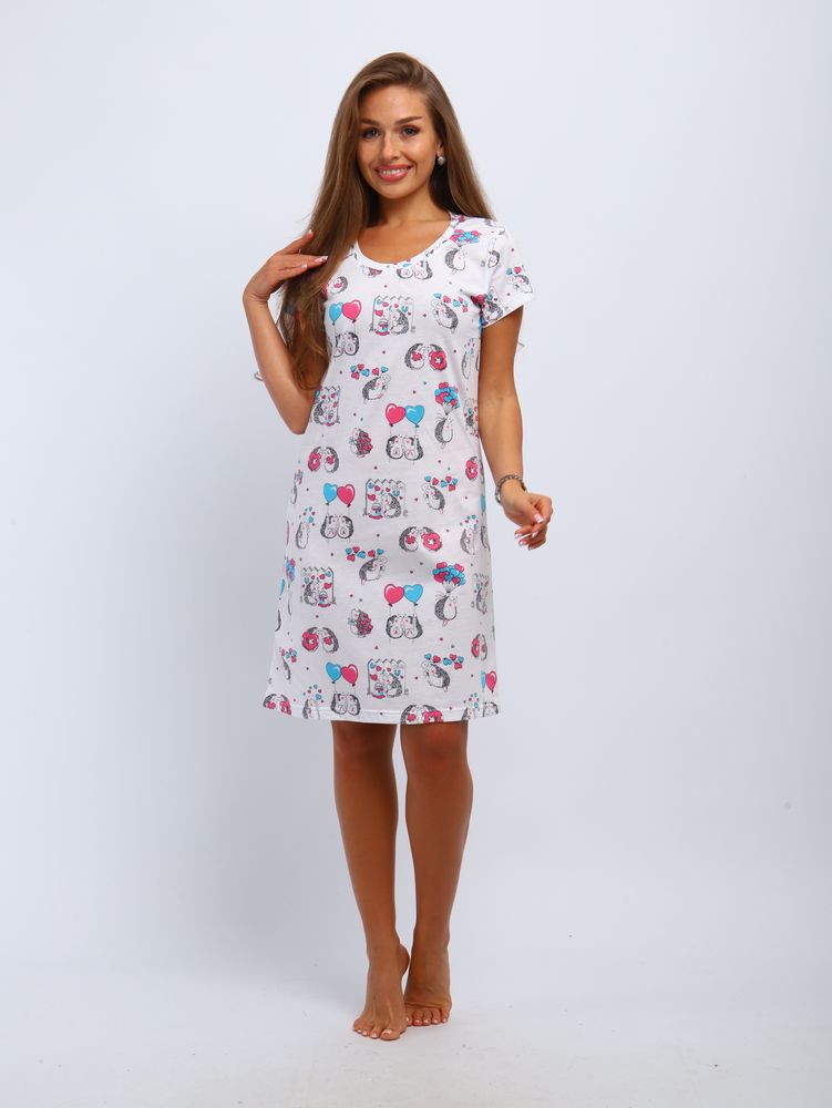 Сорочка ночная женская,мод. 450,трикотаж (Милые ежи)