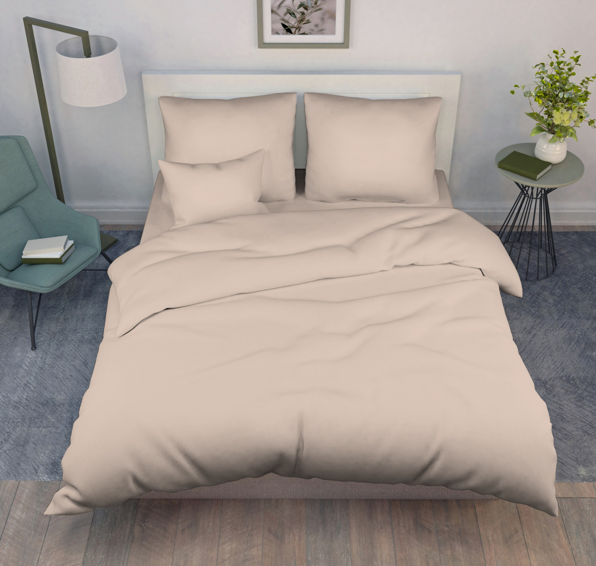 Наволочка 50*70 см, однотонная бязь ГОСТ, клапан (Бежевый)