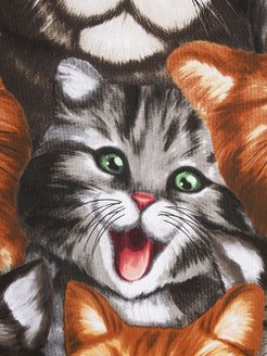 Полотенце вафельное пляжное 100*150 см (Кошки 3 D)