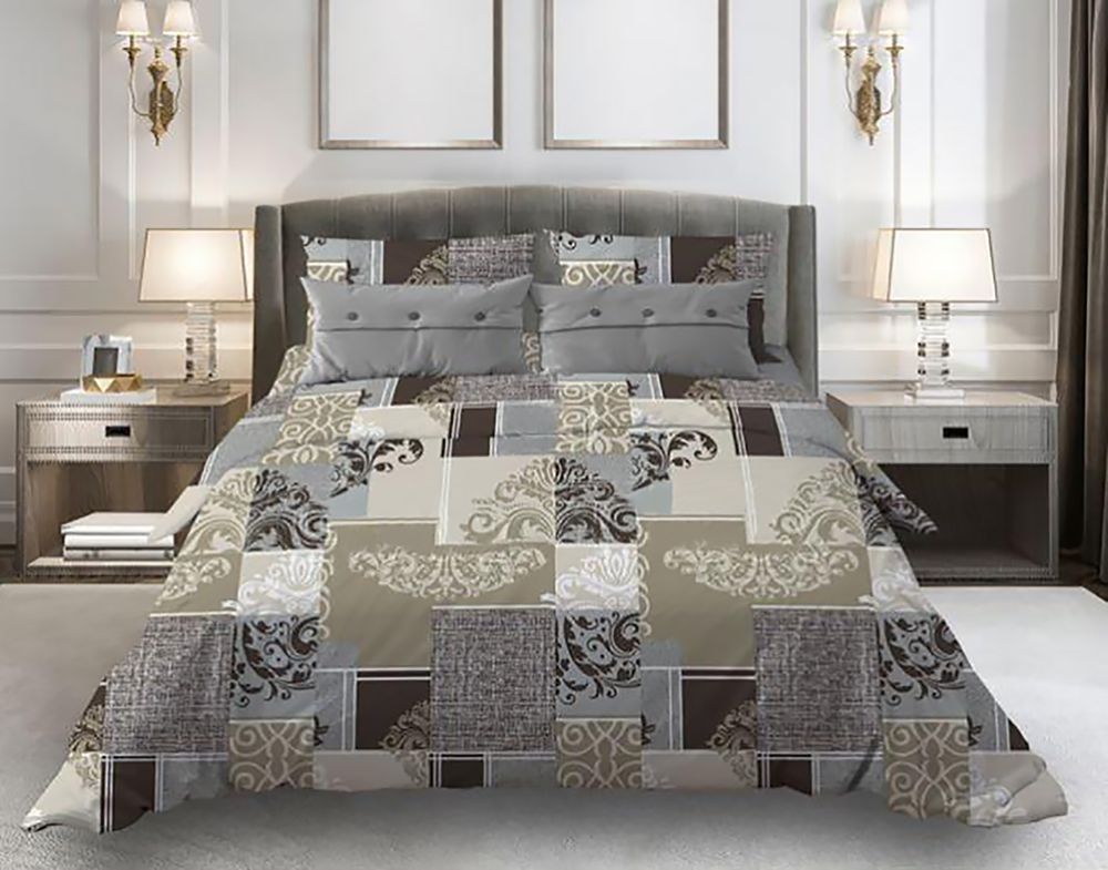 Наволочка 70*70 см, бязь "Комфорт" (Вензель, шоколад)