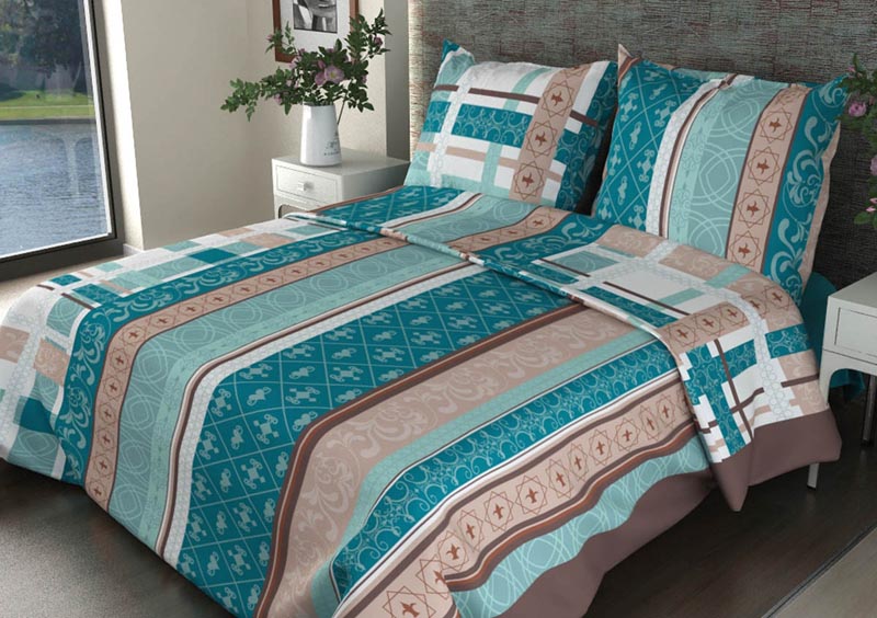 Наволочка 70*70 см, бязь "Комфорт" (Аккорд, бирюзовый)