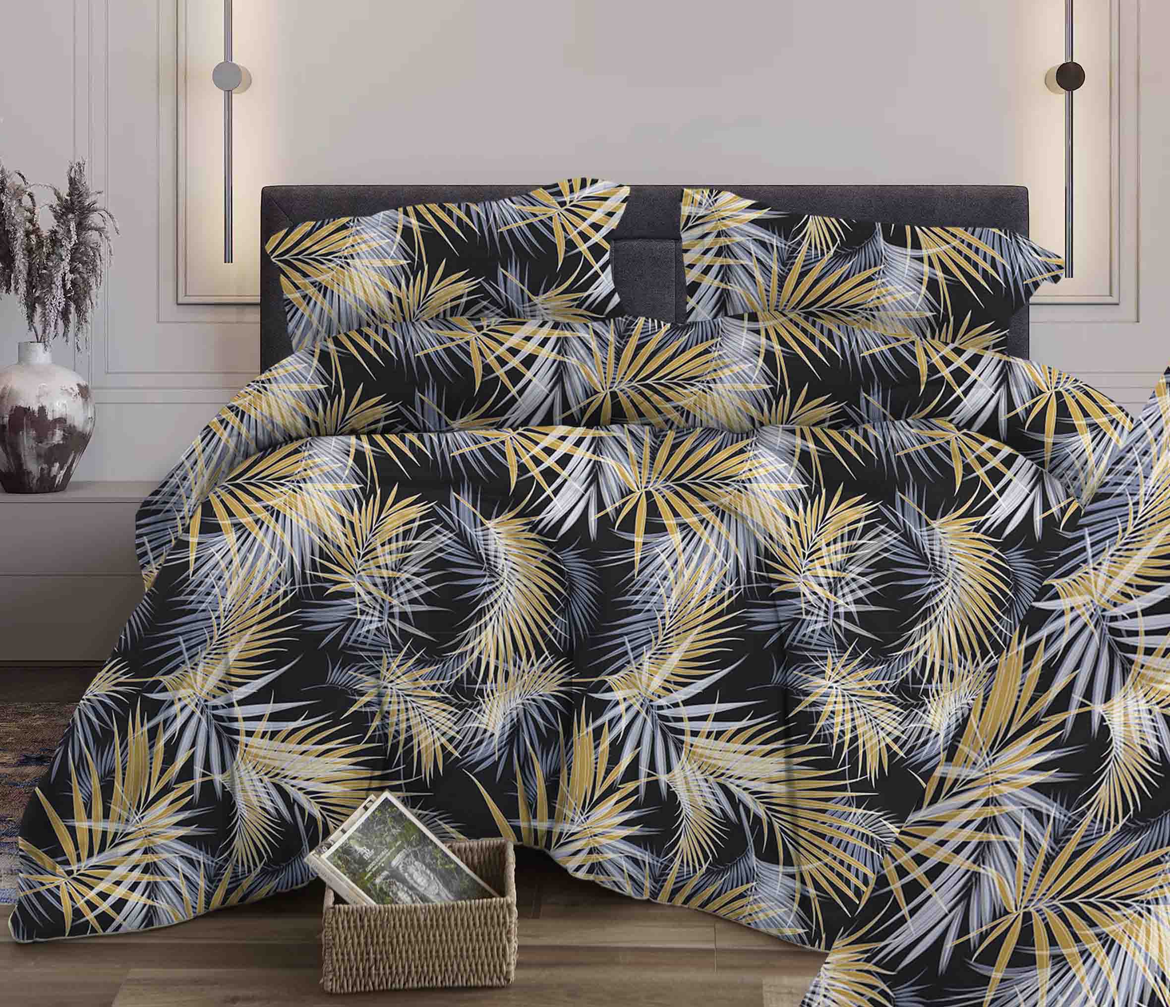 Наволочка 60*60 см, бязь "Комфорт" (Тропикана, черный)