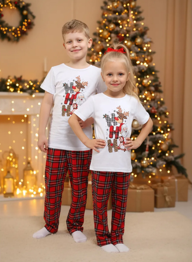 Пижама детская, модель 328, трикотаж (Новый год)