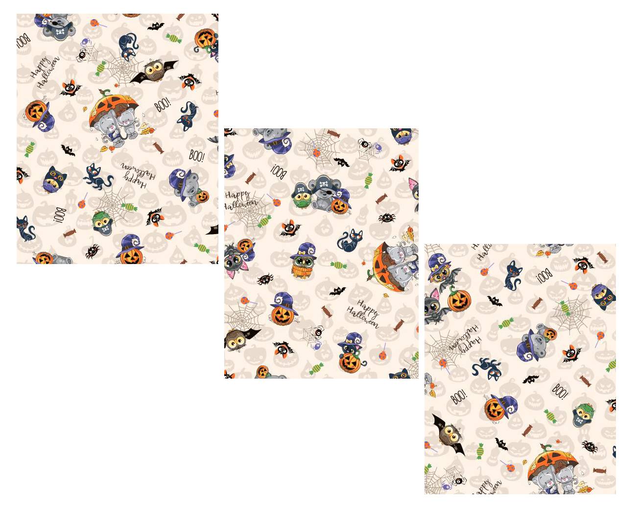 Комплект вафельных полотенец 48*60 см, 3 штуки (Хеллоуин)