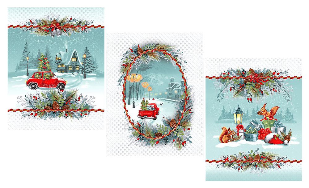 Комплект полотенец 48*60 см, 3 шт., рогожка (Огонёк)