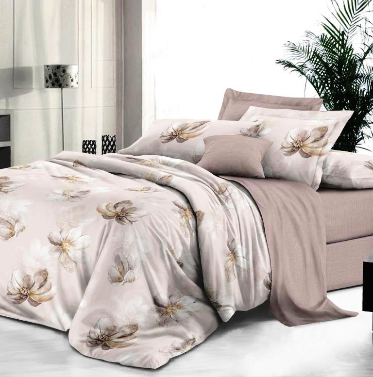 Простыня на резинке 090*200 см, сатин "Престиж", борт 25 см (Перламутровое сияние (компаньон))