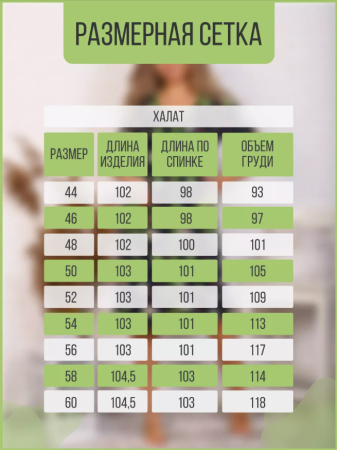 Халат женский, модель 124,трикотаж  (Авокадо, синий)