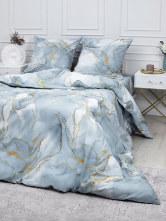 Наволочка 70*70 см, перкаль (Мраморный узор, серый)