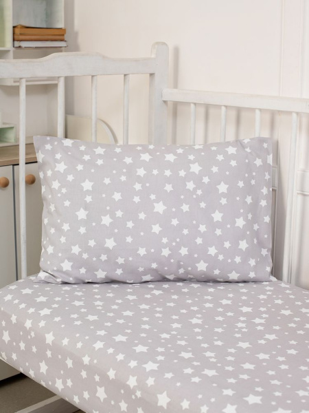 Комплект постельного белья в детскую кроватку, перкаль (Звёзды)