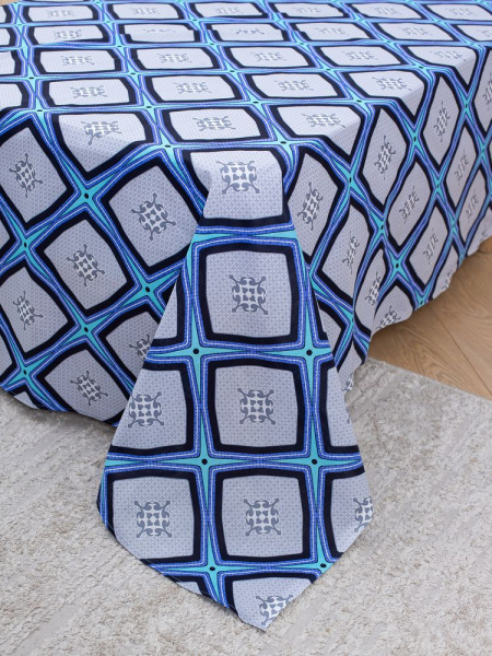 Комплект постельного белья 1,5-спальный, бязь "Комфорт" (Панно, бирюзовый)