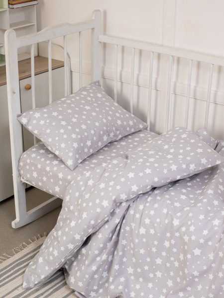 Наволочка 40*60 см, перкаль, детская расцветка (Звёзды)