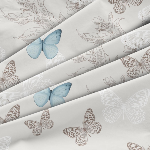 Пододеяльник Евромакси, бязь ГОСТ (Лаверна, какао)