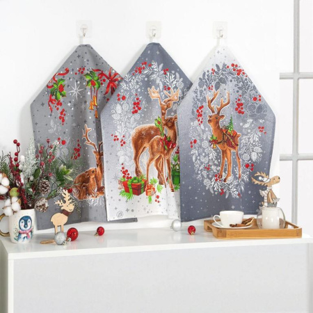 Комплект полотенец 48*60 см, 3 шт., рогожка (Полярная звезда)