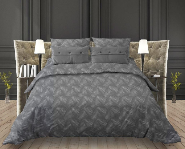 Наволочка 80*80 см, бязь "Комфорт" (Иллюзия, серый)