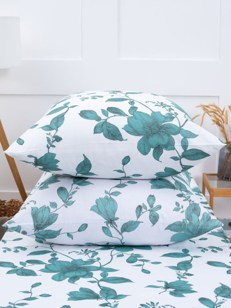 Пододеяльник 1,5-спальный, бязь "Комфорт" (Грация, зеленый)