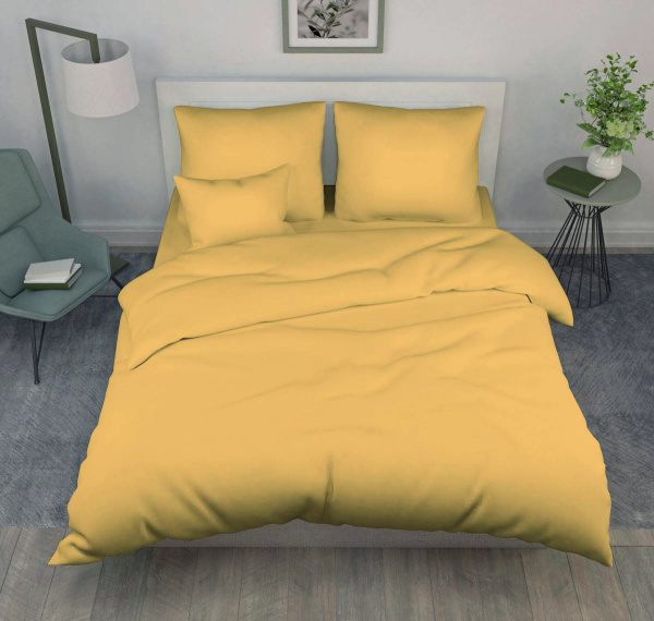 Пододеяльник 2-спальный, поплин гладкокрашеный (Медовый)