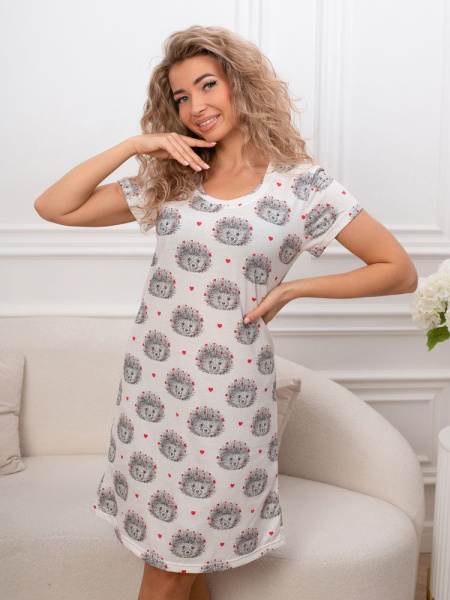Сорочка ночная женская,мод. 450,трикотаж (Ёжики)