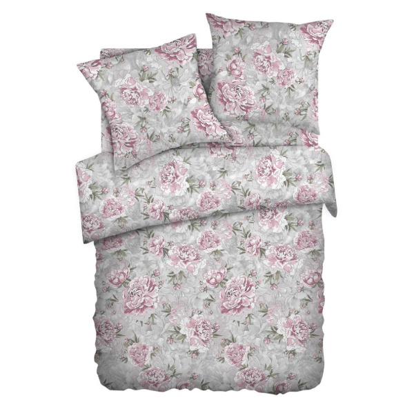 Пододеяльник Евромакси 240*220 см, перкаль (Пионовый сад)