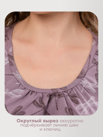 Сорочка ночная женская,мод. 426,трикотаж (Стрекоза, лиловый)