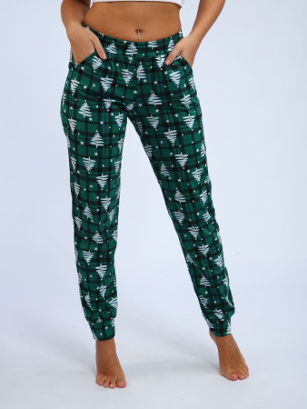 Брюки женские, модель 162, трикотаж (Елочка, зеленый)