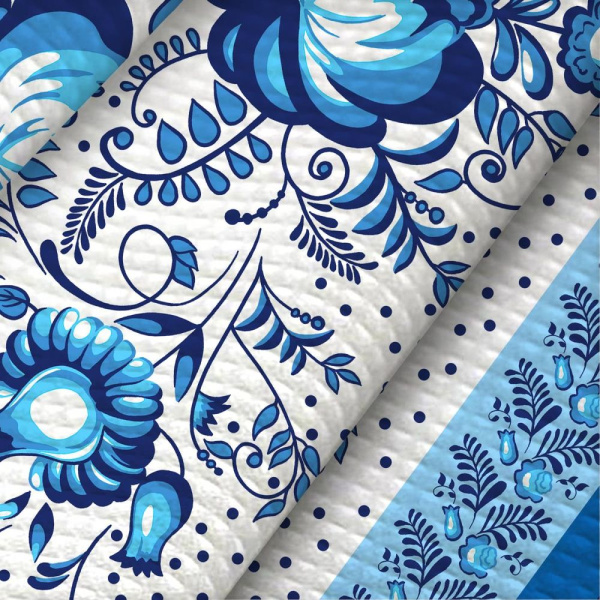 Полотенце 50*70 вафельное (Гжель)