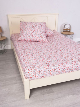 Комплект постельного белья 1,5-спальный, перкаль, детская расцветка (Арбузики, розовый)