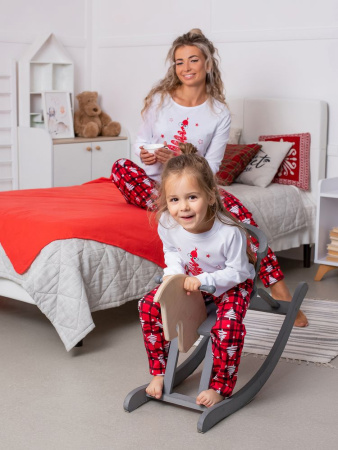 Пижама женская, модель 162, трикотаж (Змейка, красный)