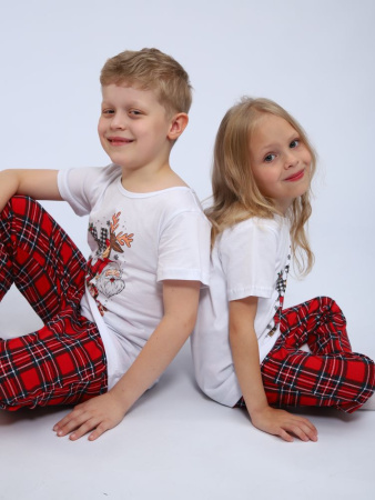 Пижама детская, модель 328, трикотаж (Новый год)