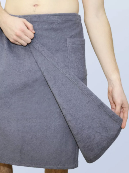 Комплект для сауны мужской,100% хлопок (Серый                )