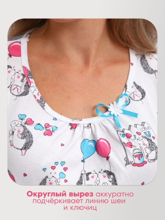 Сорочка ночная женская,мод. 426,трикотаж (Милые ежи)