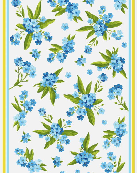 Полотенце 50*70 вафельное (Незабудки)