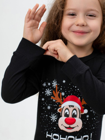 Пижама детская, модель 324, трикотаж (Олень Хо-хо-хо)