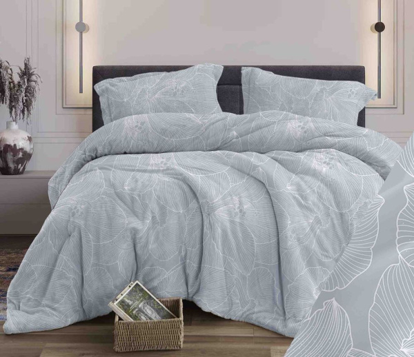 Наволочка 40*40 см, бязь "Комфорт" (220) (Вернисаж, светло-серый)