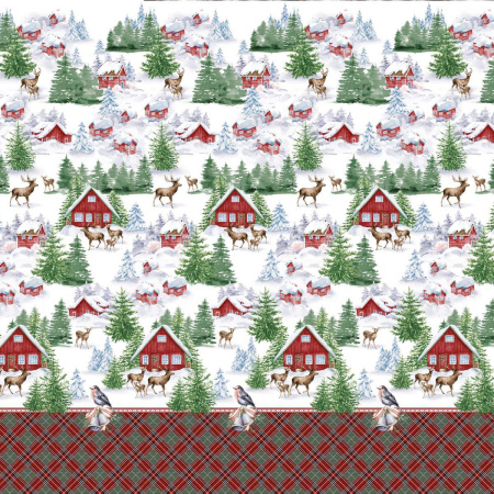 Простыня на резинке 140*200 см, бязь ГОСТ, борт 25 см (Зимняя сказка)