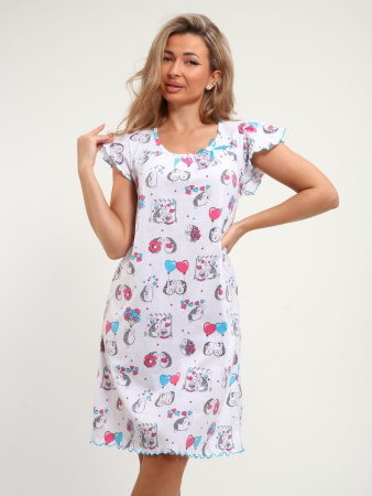 Сорочка ночная женская,мод. 426,трикотаж (Милые ежи)