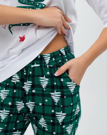 Пижама женская, модель 162, трикотаж (Змейка, зелёный)