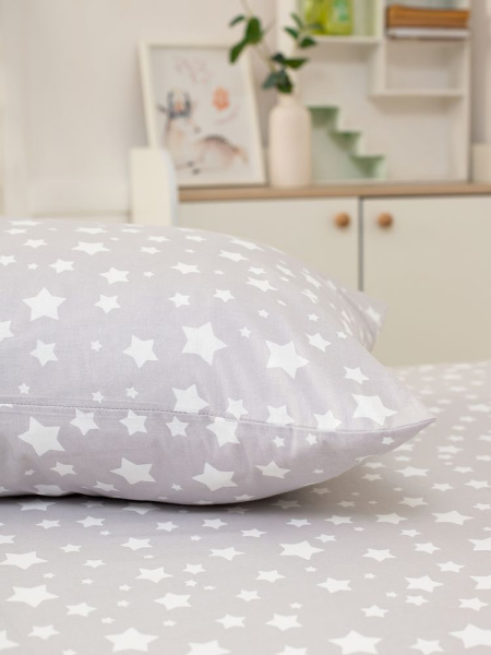 Наволочка 50*70 см, перкаль, детская расцветка (Звёзды)