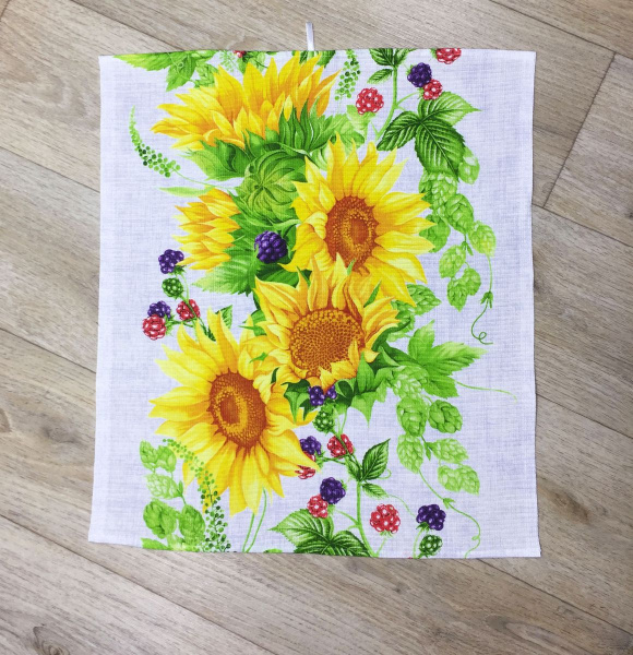 Полотенце 50*60 см вафельное (Подсолнух 3D)