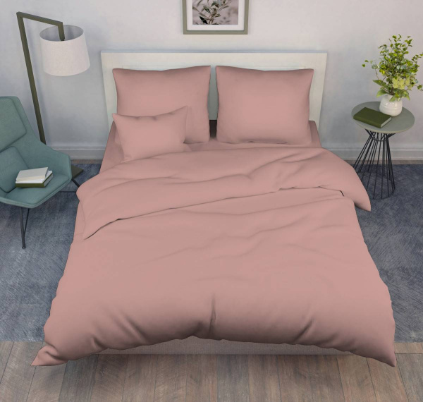 Пододеяльник 2-спальный, поплин гладкокрашеный (Розовый перламутр)