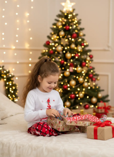 Пижама детская, модель 324, трикотаж (Змейка, красный)