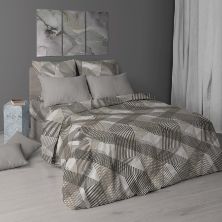 Простыня Евро 240*220 см, бязь ГОСТ (Родриго, бежевый)