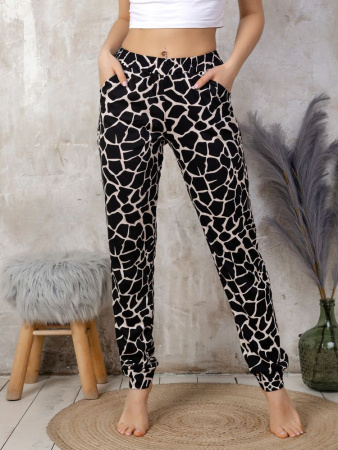 Брюки пижамные женские, модель 162, трикотаж (Жираф)