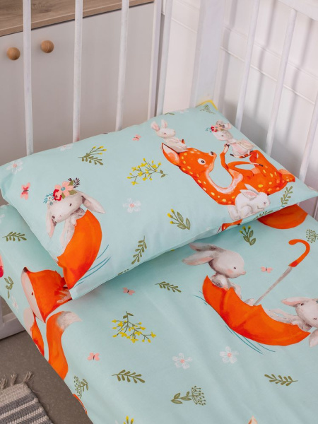 Наволочка 40*60 см, перкаль, детская расцветка (Лисята)