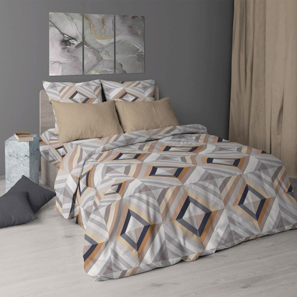 Простыня 2-спальная, перкаль (Графис, бежевый)