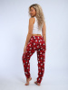Брюки женские, модель 162, трикотаж (Елочка, красный)