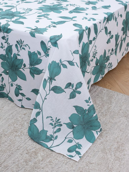 Простыня 1,5-спальная, бязь "Комфорт" (Грация, зеленый)