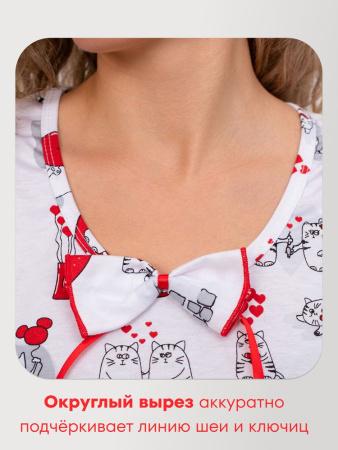 Пижама ночная женская, модель 440, трикотаж (Котики)