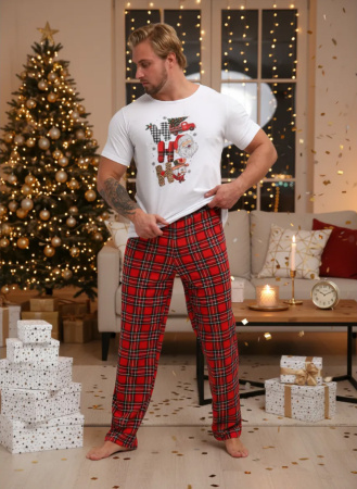 Пижама мужская, модель 218, трикотаж (Новый год)